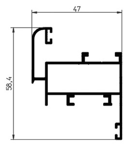 Створка оконная 400-02 SM (566) 6м Белый. Рис. 1 Створка оконная 400-02 SM (566) 6м Белый. Рис. 1