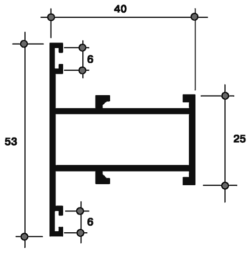 Импост (перемычка) 400-07 (167) 6м Коричневый RAL8017. Рис. 1 Импост (перемычка) 400-07 (167) 6м Коричневый RAL8017. Рис. 1