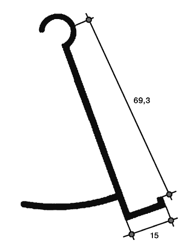 Угол соединительный, 640-34 (166) 6м Белый. Рис. 1