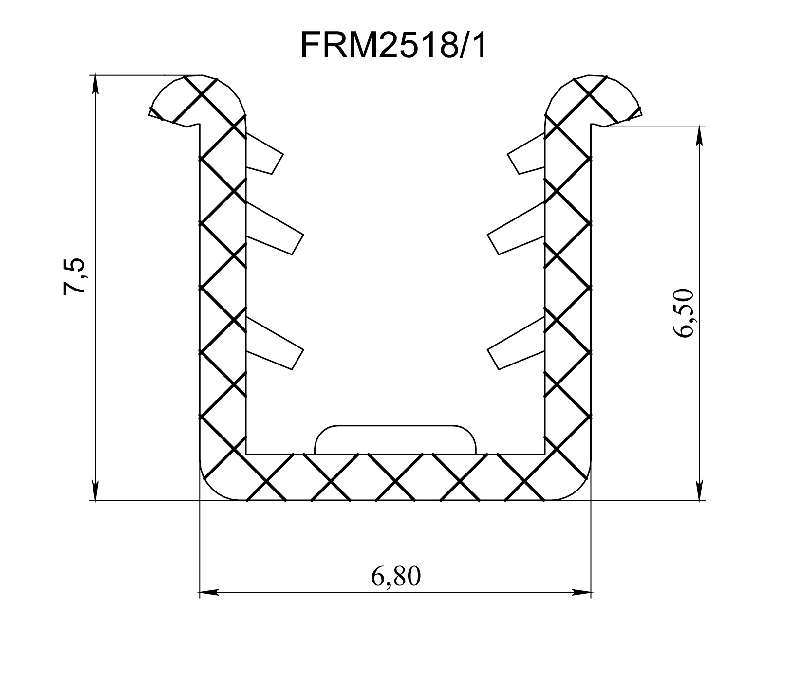Уплотнитель ПП для алюминиевого профиля FIRMAX вставка 4 мм, L=3000 мм