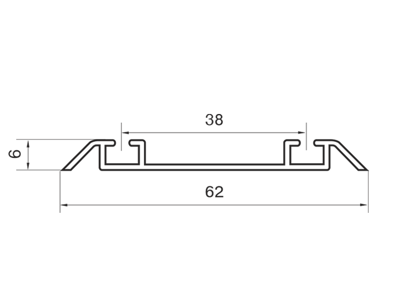 Направляющая нижняя, алюминий, шампань, 5900 мм. Рис. 2