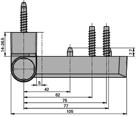 Петля дверная PS 27 17-20,5/105-42 RAL 9005 чер.. Рис. 3
