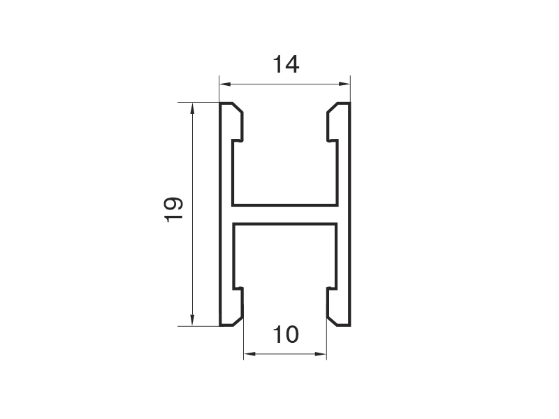 Планка средняя, алюминий, коньяк, 5900 мм. Рис. 2