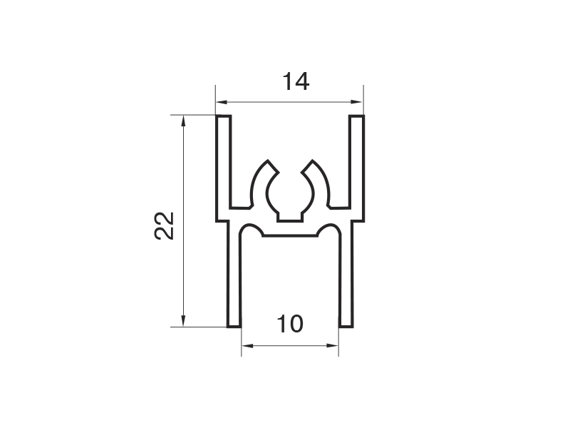 Планка верхняя, алюминий, L=5800 мм, венге глянец.. Рис. 2