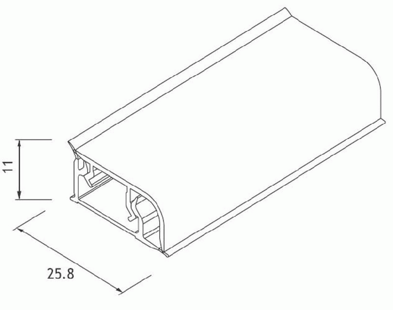 Бортик пристеночный прямоугольный 24x11мм, алюминий матовый, L=4м FIRMAX. Рис. 2 Бортик пристеночный прямоугольный 24x11мм, алюминий матовый, L=4м FIRMAX. Рис. 2