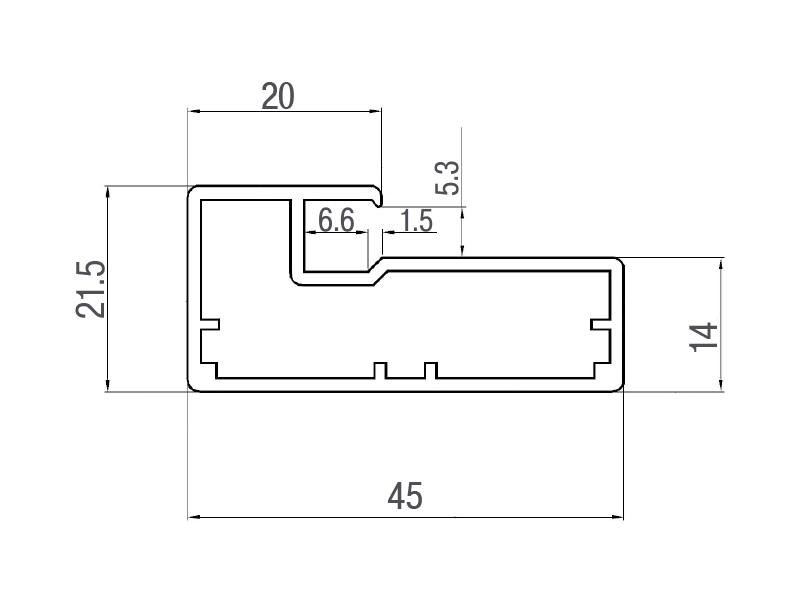 Профиль 45/20 коньяк, 5800 мм для рамочных фасадов FIRMAX Frame. Рис. 2