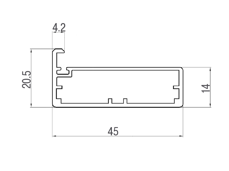 Профиль 45/4  для рамочных фасадов FIRMAX 5800 мм, серебро. Рис. 2
