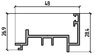 Профиль дверной вспомогательный (6.5м), RAL9016. Рис. 1 Профиль дверной вспомогательный (6.5м), RAL9016. Рис. 1