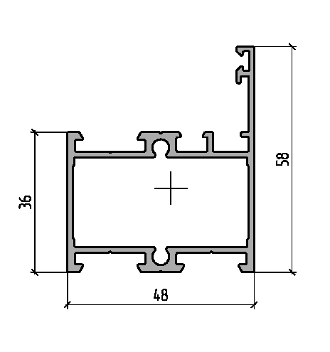 Профиль рамы оконной 58мм (6,5м), RAL9016. Рис. 1