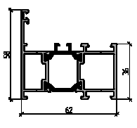 Профиль рамы оконной 58мм (6,5м), RAL9016. Рис. 1