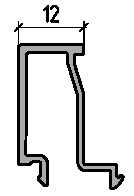 Профиль штапика 12мм (6,5м), RAL9016. Рис. 1