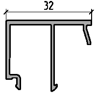 Профиль штапика 32мм (6,5м), RAL9016. Рис. 1