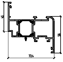 Профиль створки оконной 45мм (6,5м), RAL9016. Рис. 1