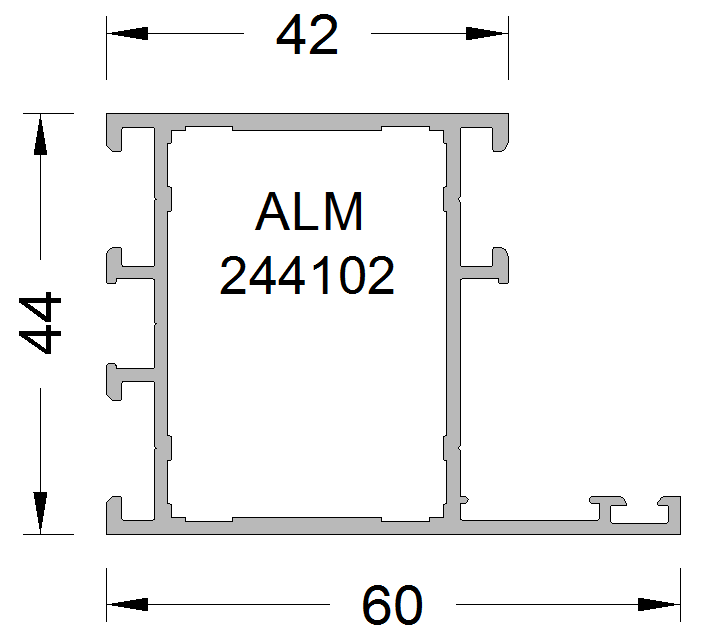 Рама оконная ALUMARK 60/42 мм 6м Белый RAL9016. Рис. 1 Рама оконная ALUMARK 60/42 мм 6м Белый RAL9016. Рис. 1