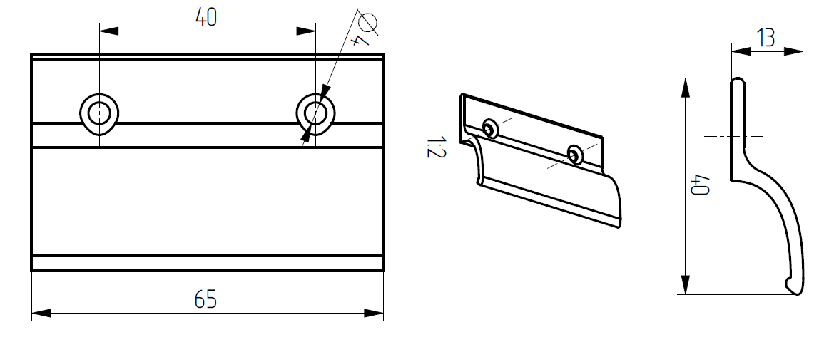 Ручка балконная Интерника, антрацит, метал.. Рис. 2