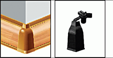 Угол 135° внешний овального пристеночного бортика, пластик, серый. Рис. 2