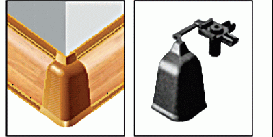 Угол 90° внешний овального пристеночного бортика, пластик, серый. Рис. 2