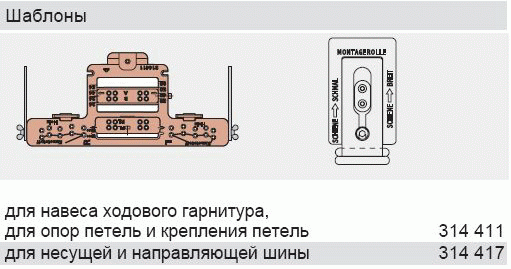 Шаблон Patio 6080 для петель. Рис. 1