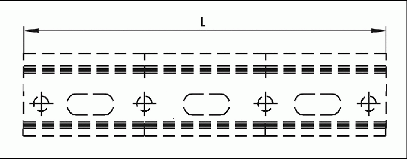 Шина для навесов L=2000мм H=38мм оцинкованная с насечкой 100мм FIRMAX. Рис. 2 Шина для навесов L=2000мм H=38мм оцинкованная с насечкой 100мм FIRMAX. Рис. 2