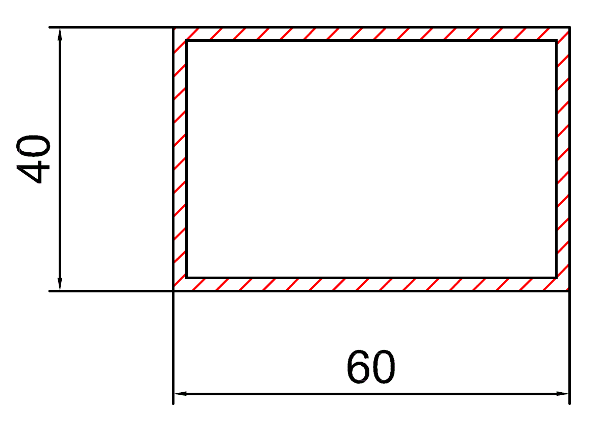 Часть ответная одностворчатой двери: труба из алюминия 40х60х2 мм, длина 3000 мм, 8020024. Рис. 1