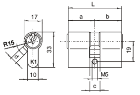 Цилиндр профильный ELEMENTIS 50/50, никелированный. Рис. 3
