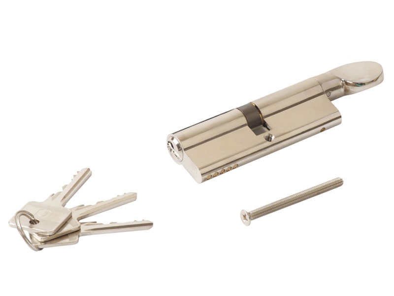 Цилиндр профильный с ручкой ELEMENTIS 45(ключ)/45(ручка), никелированный. Рис. 3 Цилиндр профильный с ручкой ELEMENTIS 45(ключ)/45(ручка), никелированный. Рис. 3