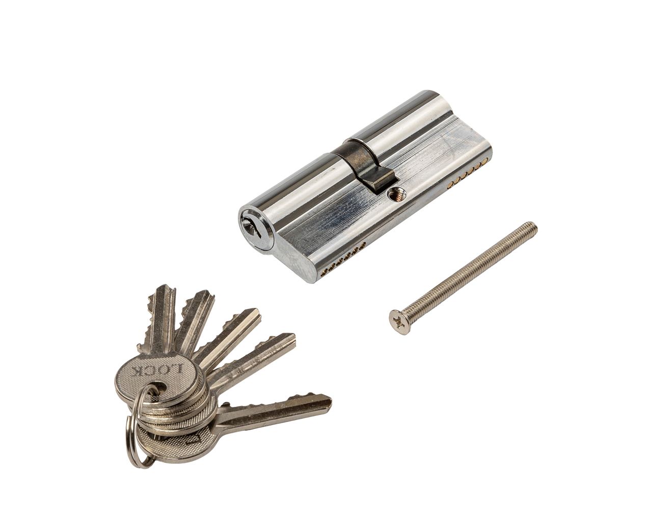 Цилиндр профильный 40/40, алю, 5 ключей, никелированный. Рис. 1