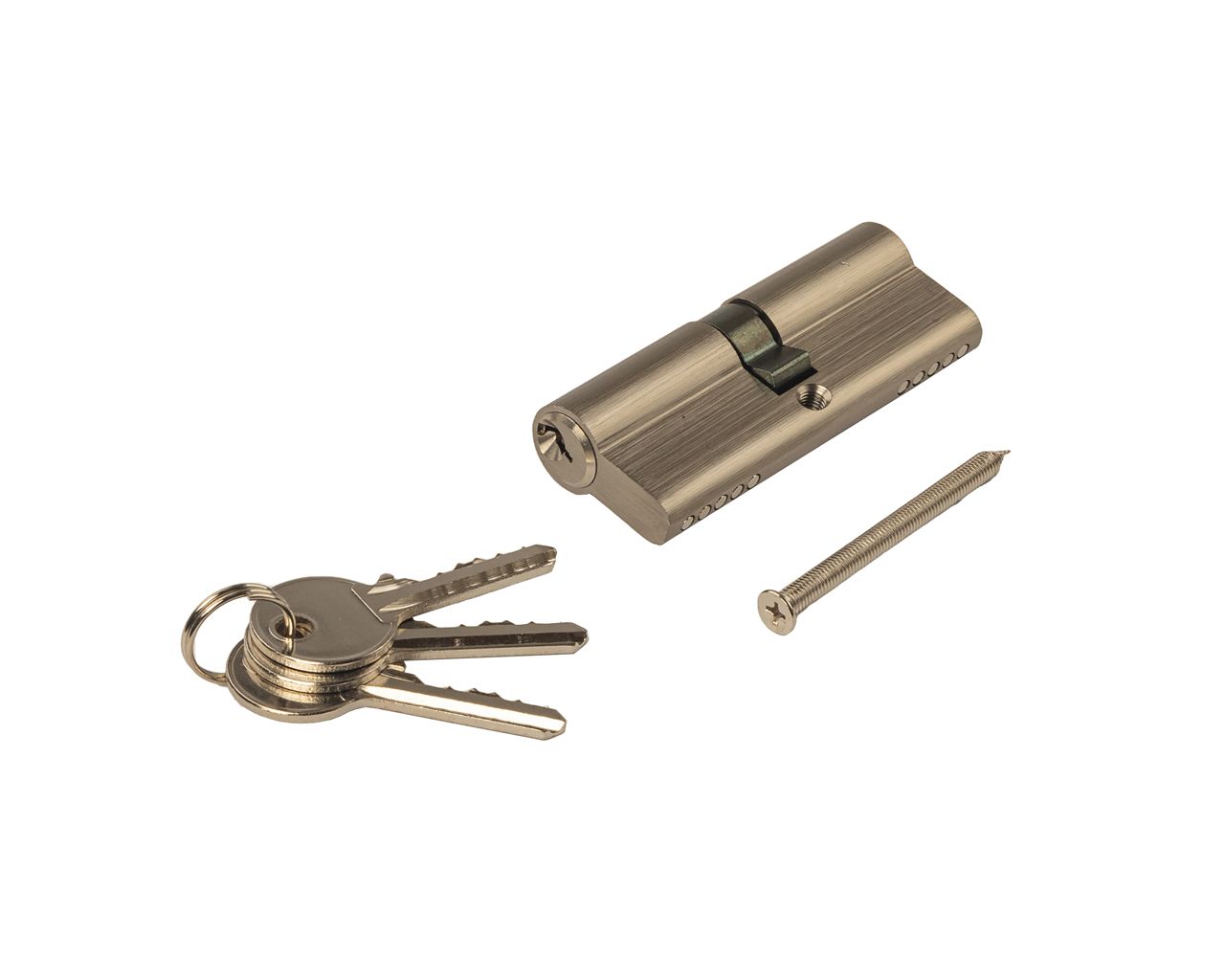 Цилиндр профильный 40/40, никель матовый. Рис. 1 Цилиндр профильный 40/40, никель матовый. Рис. 1