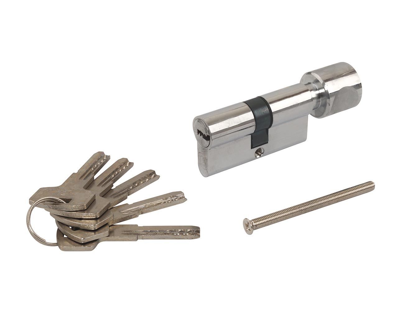 Цилиндр профильный ELEMENTIS 30(ключ)/30(ручка 24.5мм) ЦАМ, 5 перфорированных ключей, никелированный. Рис. 2 Цилиндр профильный ELEMENTIS 30(ключ)/30(ручка 24.5мм) ЦАМ, 5 перфорированных ключей, никелированный. Рис. 2