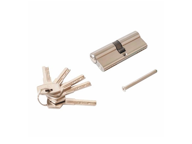 Цилиндр профильный ELEMENTIS 40/40, 5 ключей, никелированный