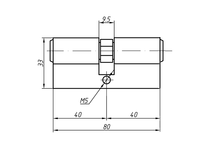 Цилиндр профильный ELEMENTIS 40/40, 5 ключей, никелированный. Рис. 3 Цилиндр профильный ELEMENTIS 40/40, 5 ключей, никелированный. Рис. 3