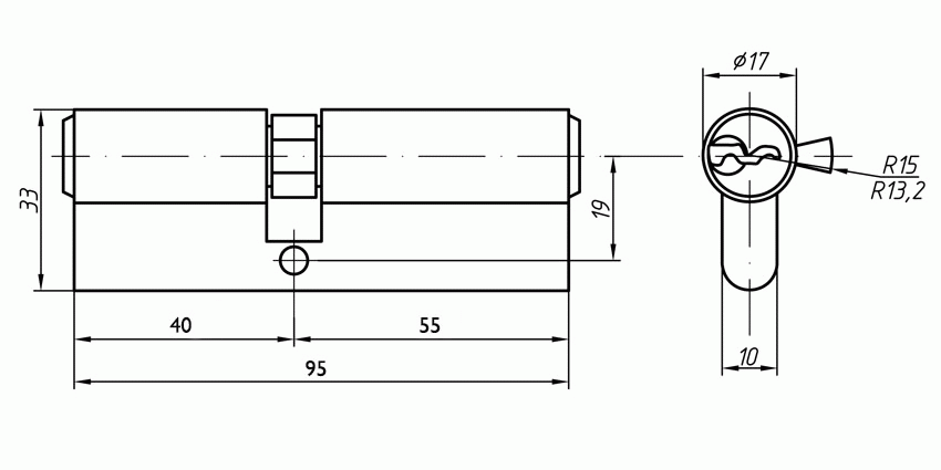 Цилиндр проф. ELEMENTIS 40/55, никелир.(ELM0197.12). Рис. 2