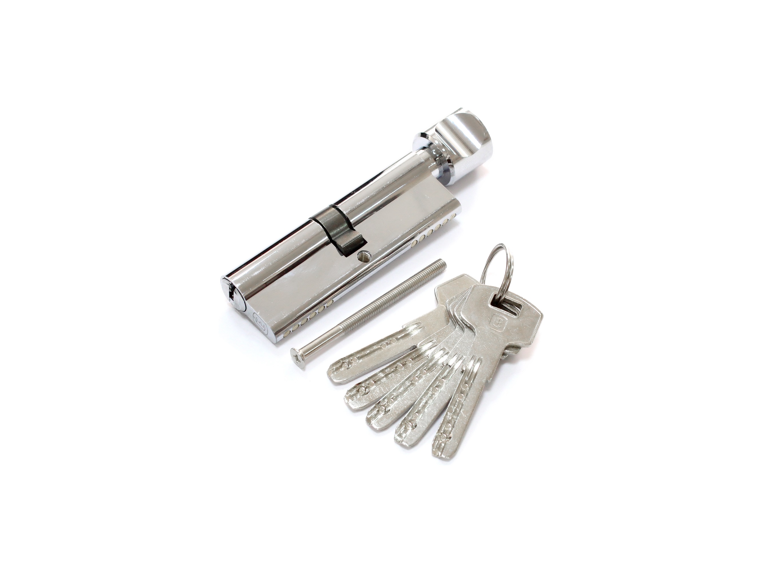 Цилиндр профильный ELEMENTIS 45(ключ)/45(ручка) ЦАМ, 5 перфорированных ключей, никелированный. Рис. 3