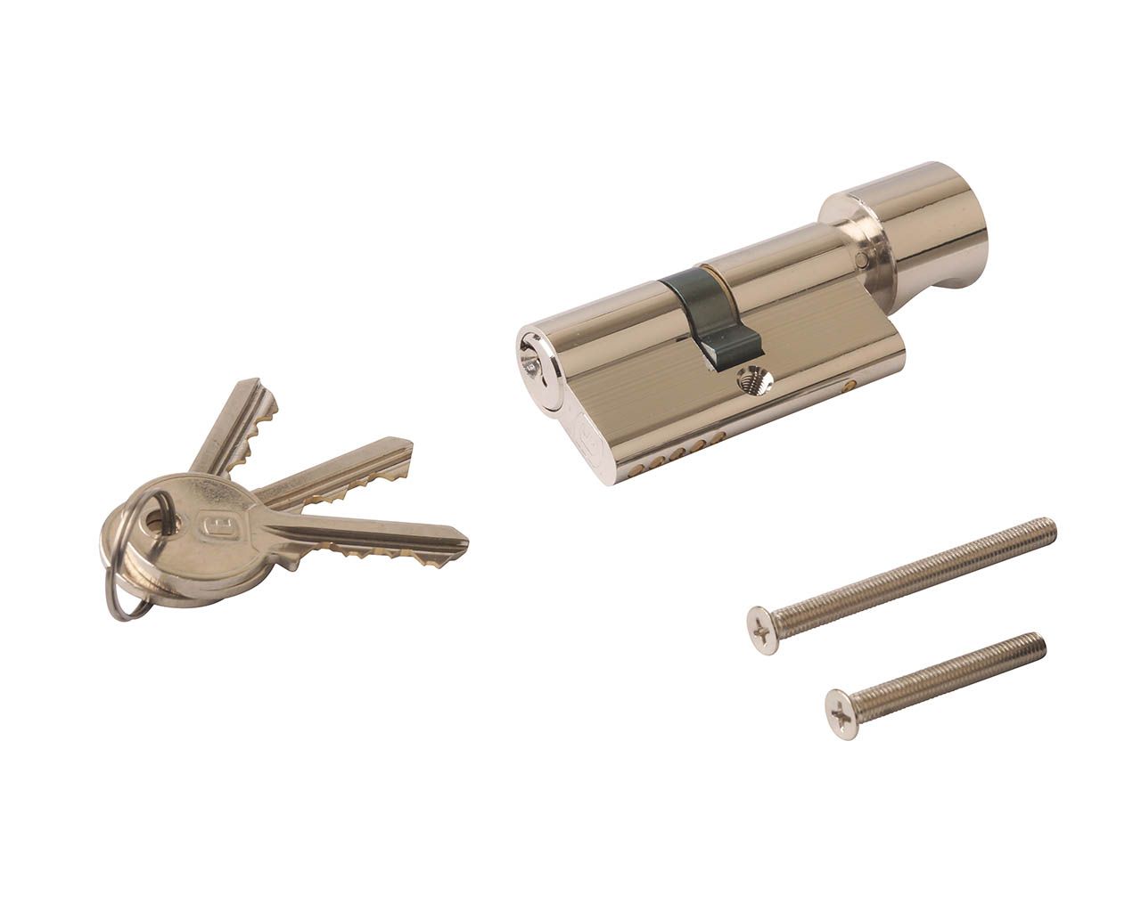 Цилиндр профильный ELEMENTIS с ручкой 30(ключ)/30(ручка), никелированный. Рис. 1