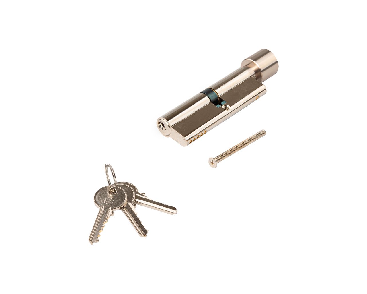 Цилиндр профильный ELEMENTIS с ручкой 45(ручка D24,5мм)/50(ключ), никелированный (3 ключа). Рис. 2