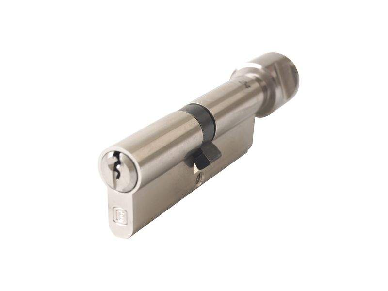 Цилиндр профильный ELEMENTIS с ручкой 50(ключ)/50(ручка D), 5 ключей, никелированный. Рис. 1