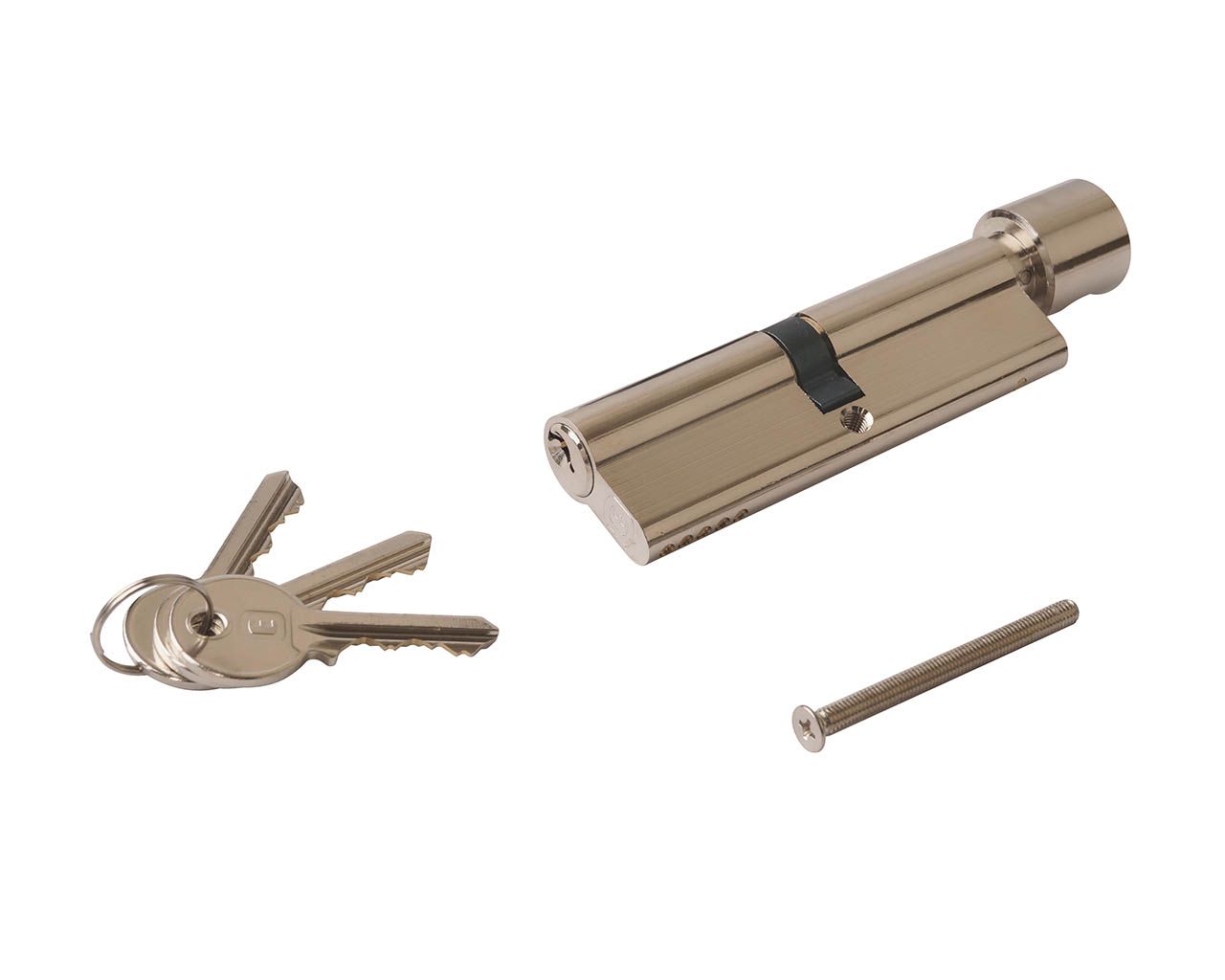 Цилиндр профильный ELEMENTIS с ручкой 50(ручка)/50(ключ), никелированный. Рис. 1