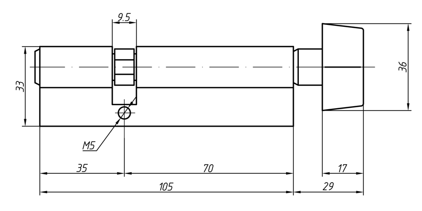 Цилиндр профильный MAXBAR 847/K 35-70, никелированный. Рис. 2 Цилиндр профильный MAXBAR 847/K 35-70, никелированный. Рис. 2