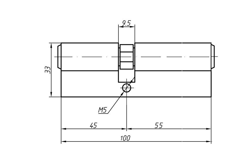 Цилиндр профильный MAXBAR 847/K 45-55, никелированный. Рис. 2 Цилиндр профильный MAXBAR 847/K 45-55, никелированный. Рис. 2