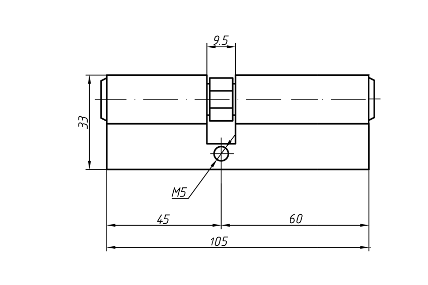 Цилиндр профильный MAXBAR 847/K 45-60, никелированный. Рис. 2