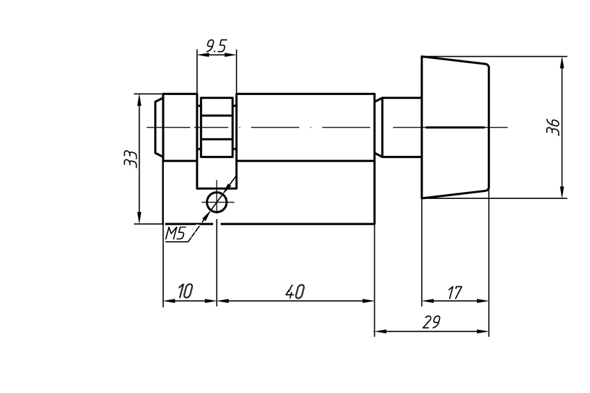 Цилиндр профильный MAXBAR с плоской ручкой 848/K 10-40, никелированный. Рис. 2 Цилиндр профильный MAXBAR с плоской ручкой 848/K 10-40, никелированный. Рис. 2