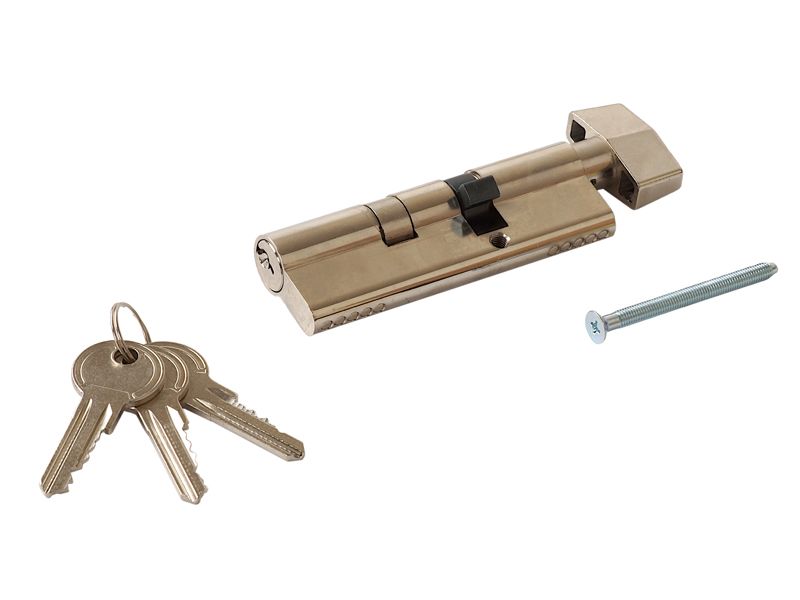 Цилиндр профильный MAXBAR с плоской ручкой CVG/K 35(ручка)/60(ключ),никелированный. Рис. 1 Цилиндр профильный MAXBAR с плоской ручкой CVG/K 35(ручка)/60(ключ),никелированный. Рис. 1