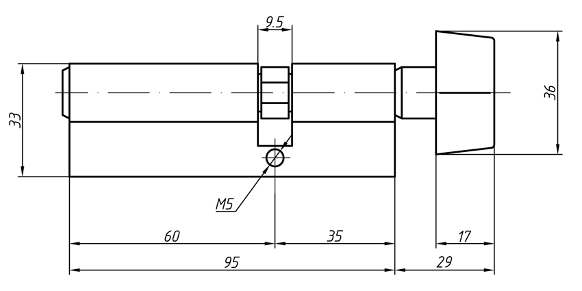 Цилиндр профильный MAXBAR с плоской ручкой CVG/K 35(ручка)/60(ключ),никелированный. Рис. 2 Цилиндр профильный MAXBAR с плоской ручкой CVG/K 35(ручка)/60(ключ),никелированный. Рис. 2