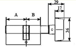 Цилиндр профильный MAXBAR с плоской ручкой CVG/K 50 (ручка)/45 (ключ), никелированный. Рис. 2