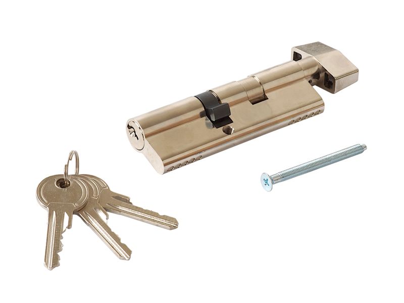 Цилиндр профильный MAXBAR с плоской ручкой CVG/K 55(ручка)/40(ключ),никелированный. Рис. 1 Цилиндр профильный MAXBAR с плоской ручкой CVG/K 55(ручка)/40(ключ),никелированный. Рис. 1