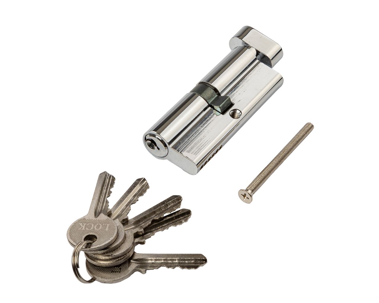 Цилиндр профильный 40(ключ)/40(ручка овальная 28мм), алю, 5 ключей. Рис. 1