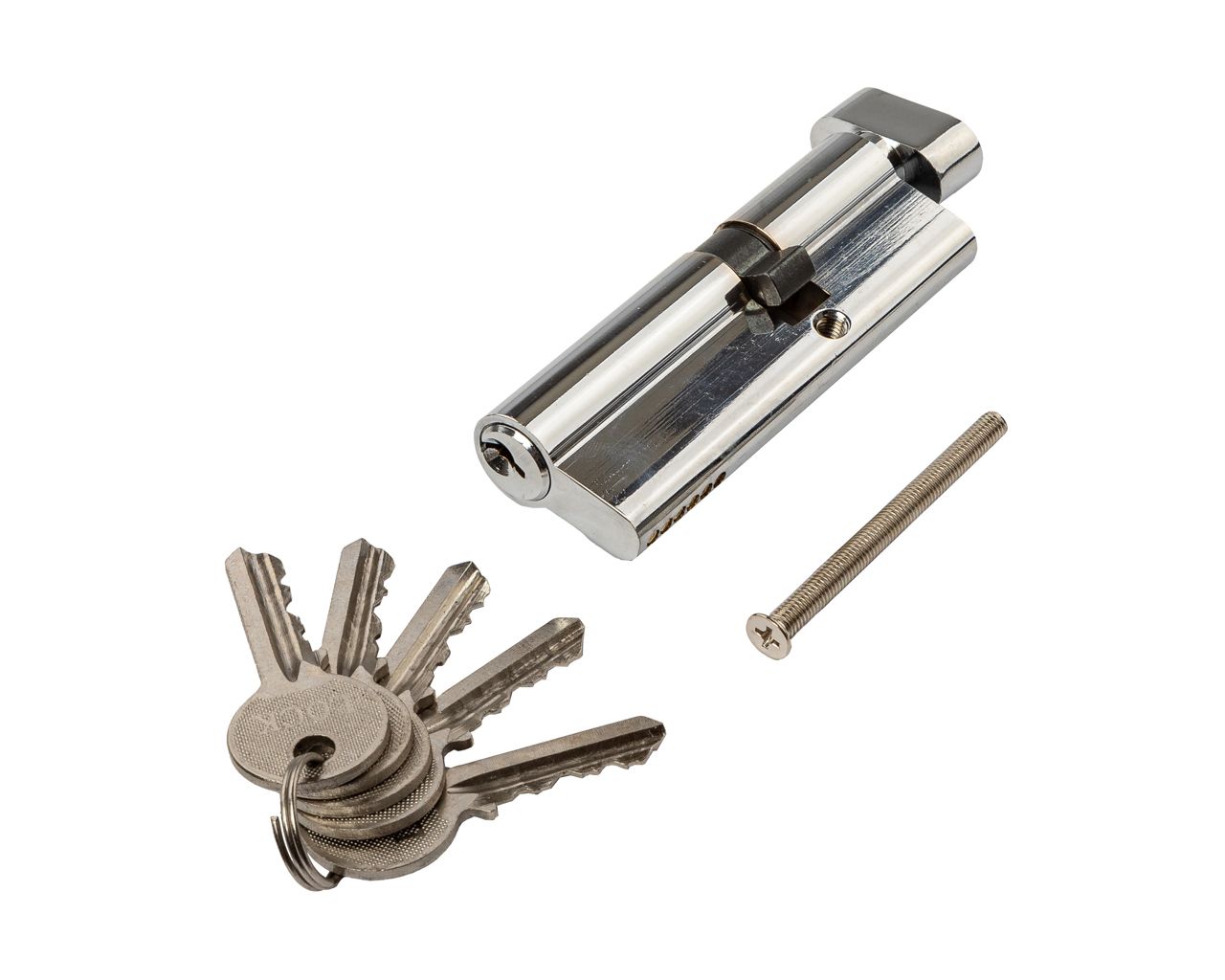 Цилиндр профильный 55(ключ)/35(ручка овальная 28мм), алю, 5 ключей. Рис. 1