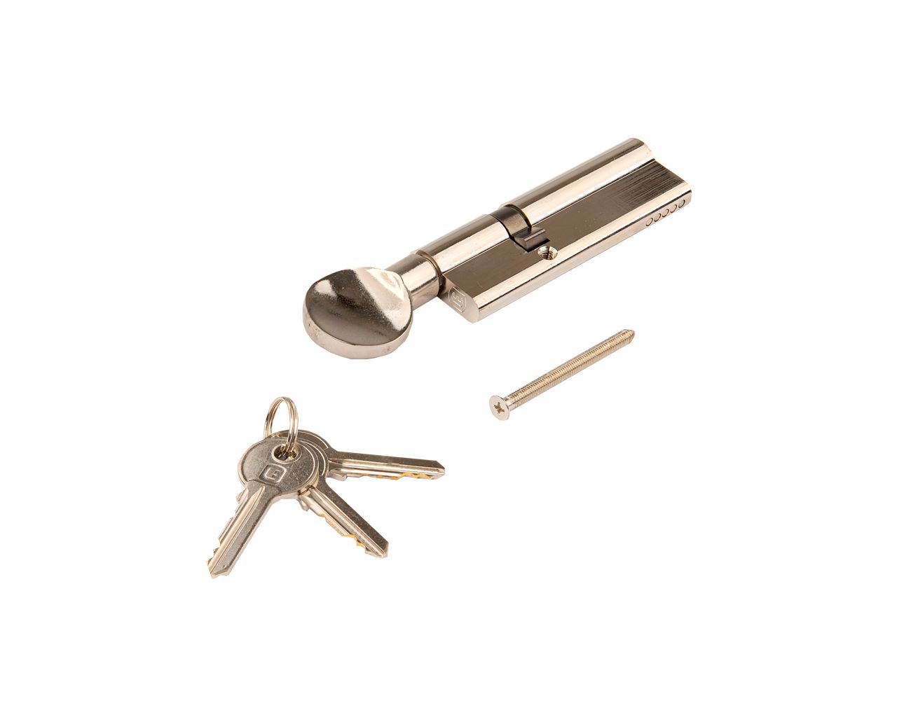 Цилиндр профильный с ручкой ELEMENTIS 35(ручка)/65(ключ), никелированный. Рис. 1