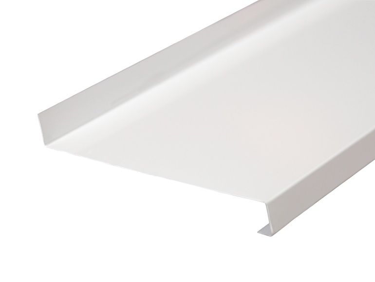 Cлив наружный алюминиевый BAUSET 150 мм белый, 6м. Рис. 1