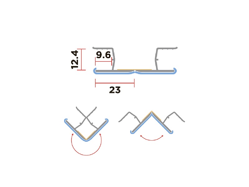 Cоединитель универсальный MULTICORNER кухонного цоколя ALPHALUX, L=0.66м, зеркало, пластик+фольга. Рис. 3